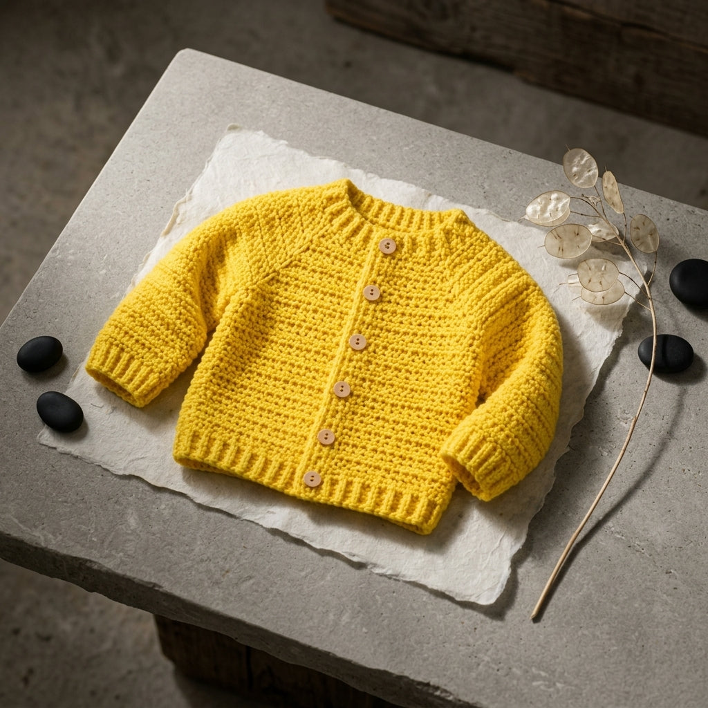 Raglan Baby Cardigan Textured v3 | Crochet Pattern PDF