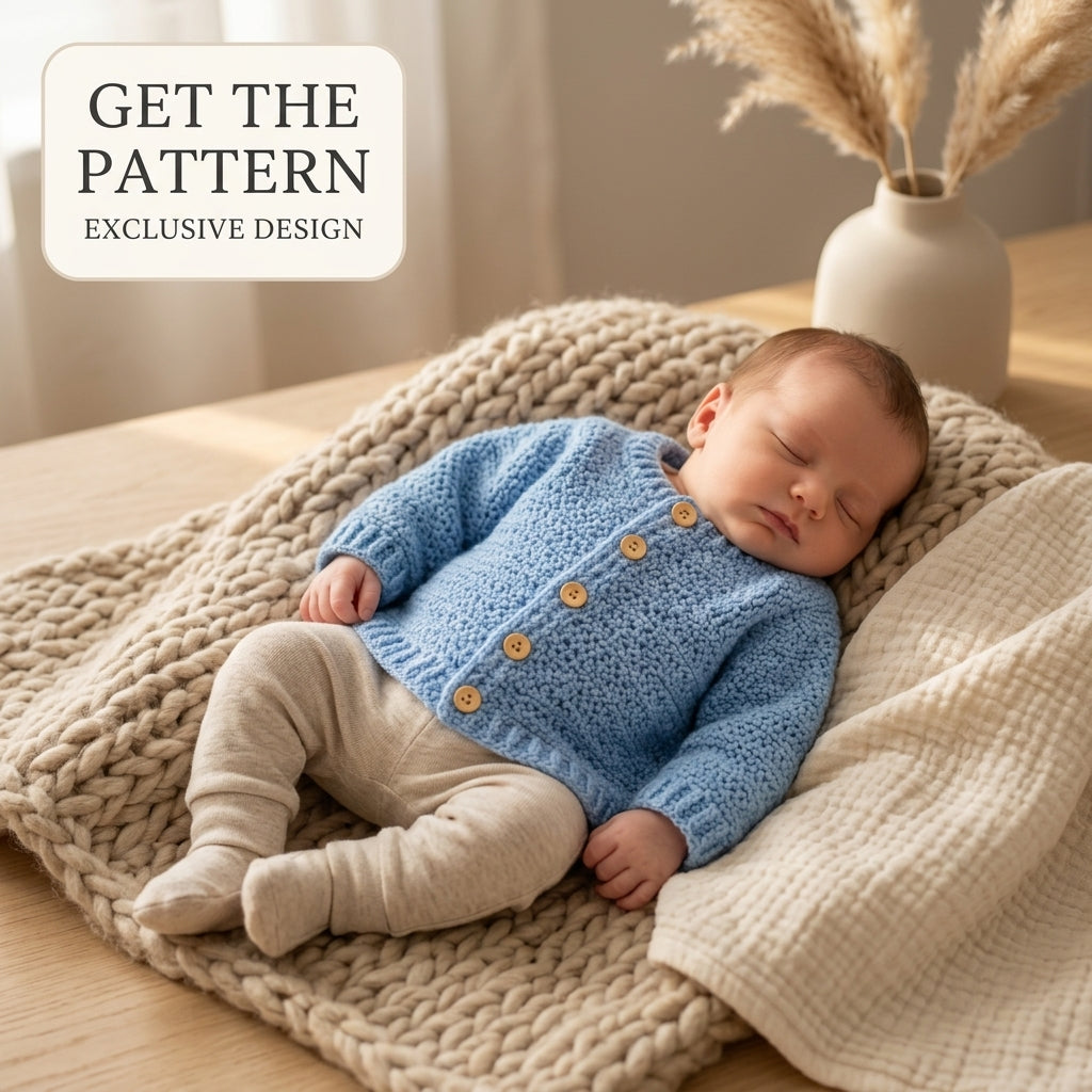 Raglan Baby Cardigan Textured v3 | Crochet Pattern PDF