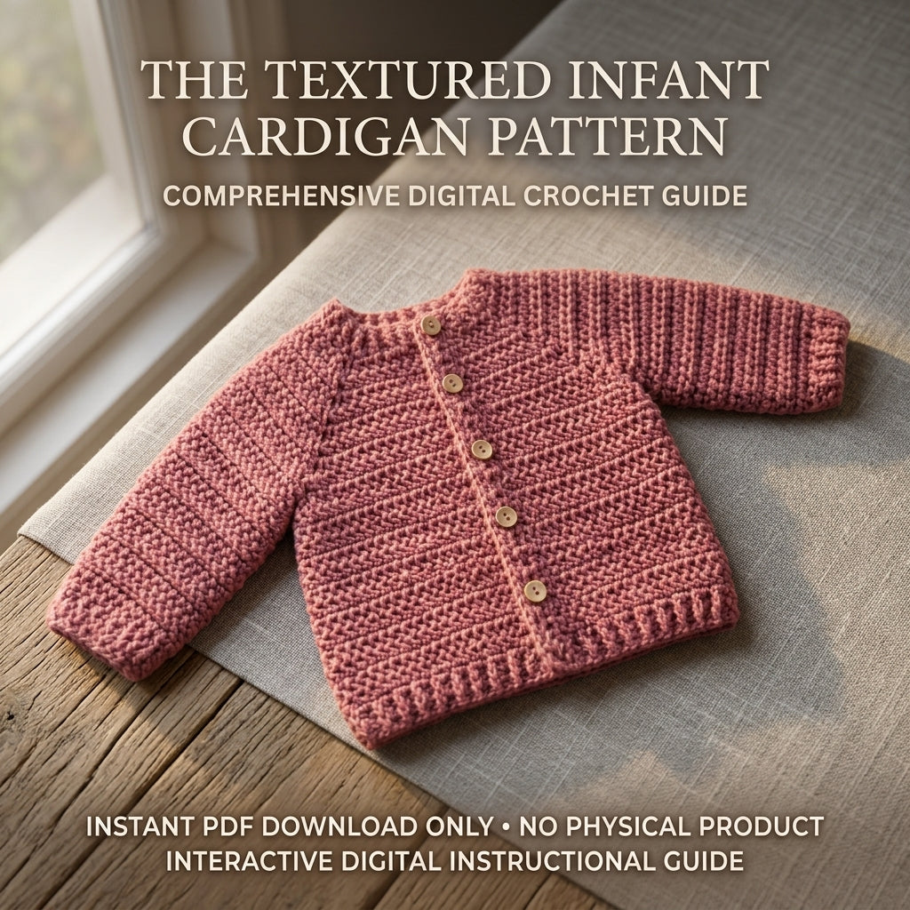 Raglan Baby Cardigan Textured v3 | Crochet Pattern PDF