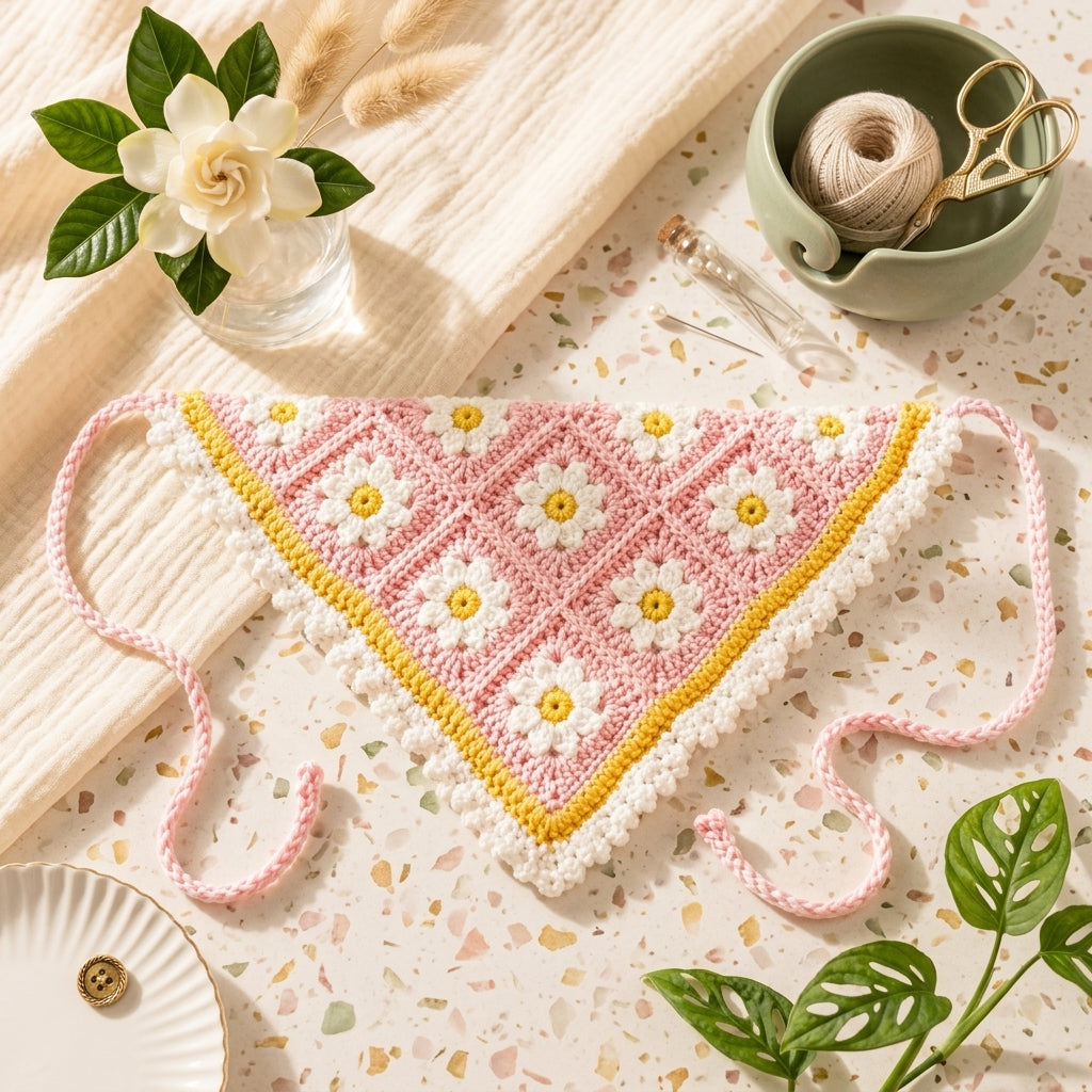 Oopsy Daisy Granny Square Bandana | Crochet Pattern PDF