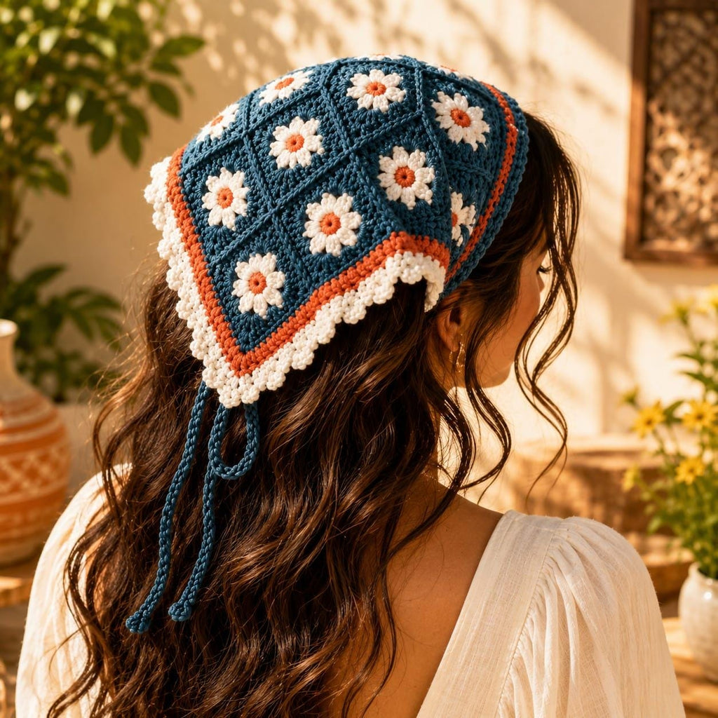Oopsy Daisy Granny Square Bandana | Crochet Pattern PDF