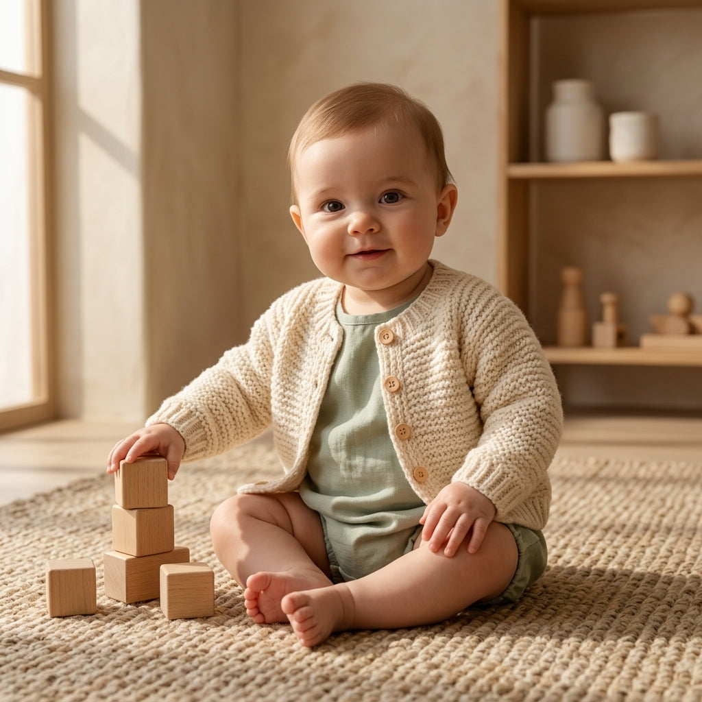 Raglan Baby Cardigan Textured v3 | Crochet Pattern PDF