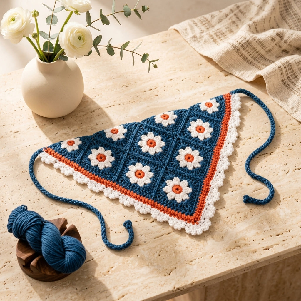 Oopsy Daisy Granny Square Bandana | Crochet Pattern PDF