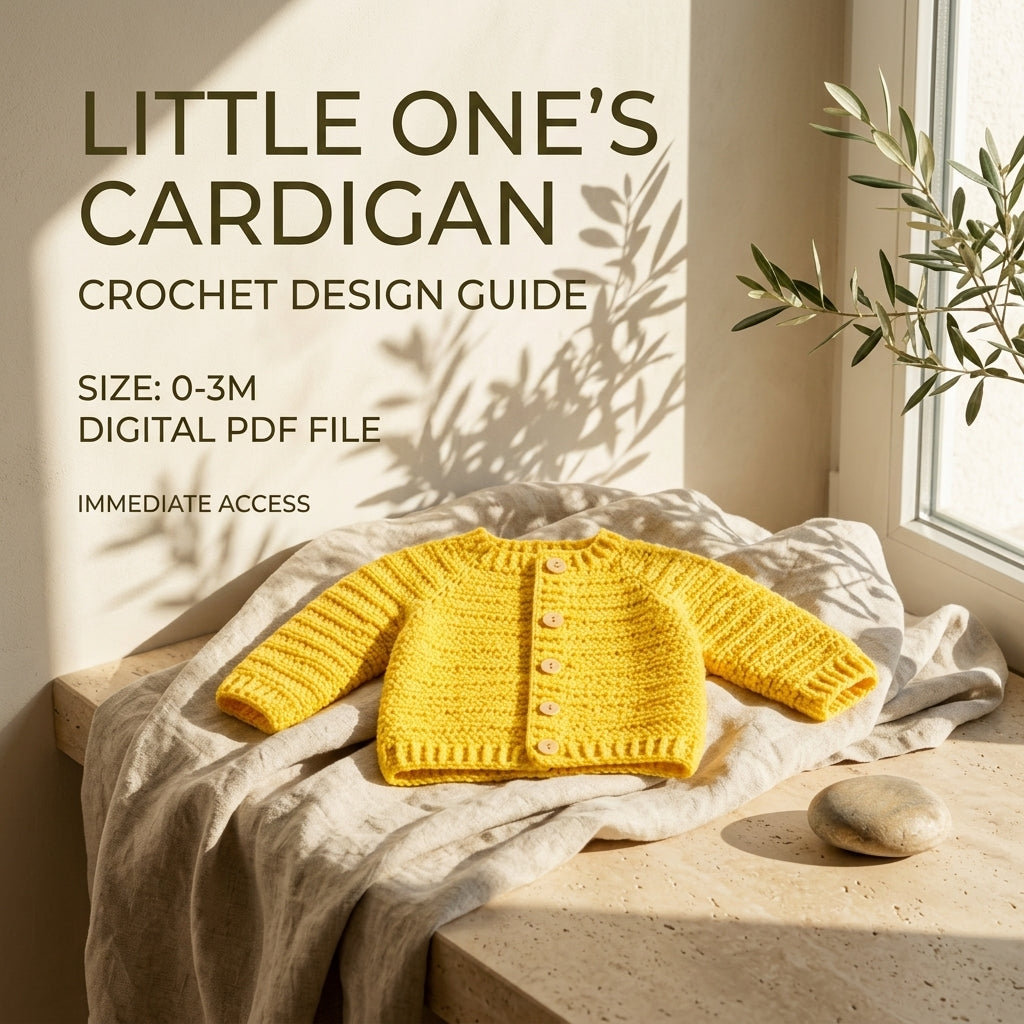 Raglan Baby Cardigan Textured v3 | Crochet Pattern PDF