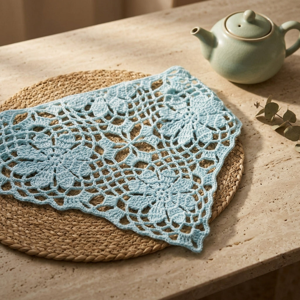 Lacy Flower Squares Bandana | Crochet Pattern PDF