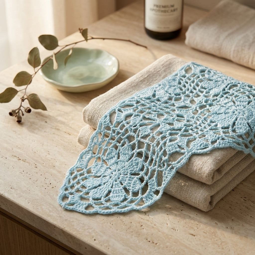 Lacy Flower Squares Bandana | Crochet Pattern PDF
