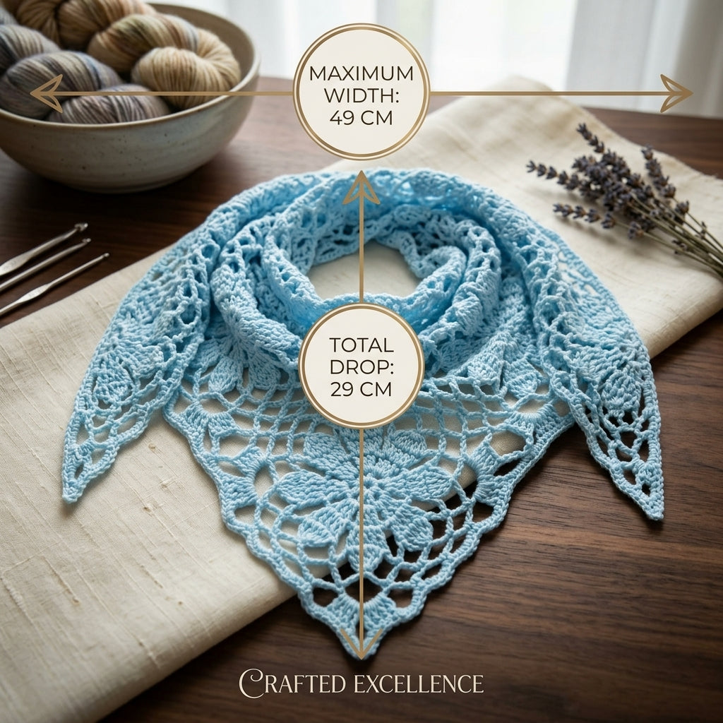 Lacy Flower Squares Bandana | Crochet Pattern PDF