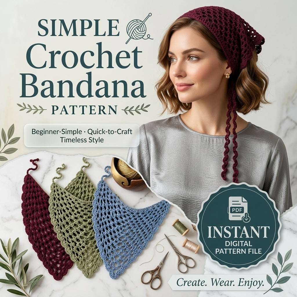 Boho Lace Waist Scarf & Head Wrap | Crochet Pattern PDF