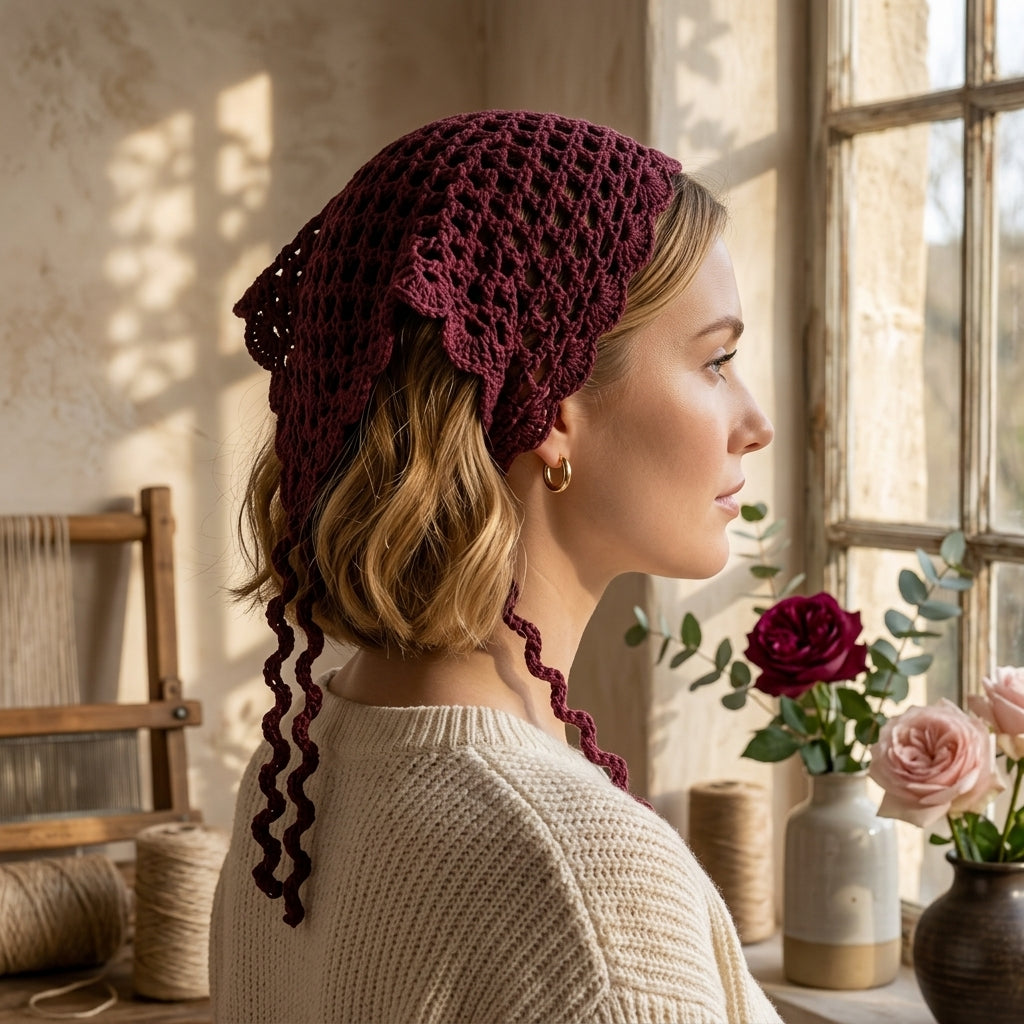 Boho Lace Waist Scarf & Head Wrap | Crochet Pattern PDF