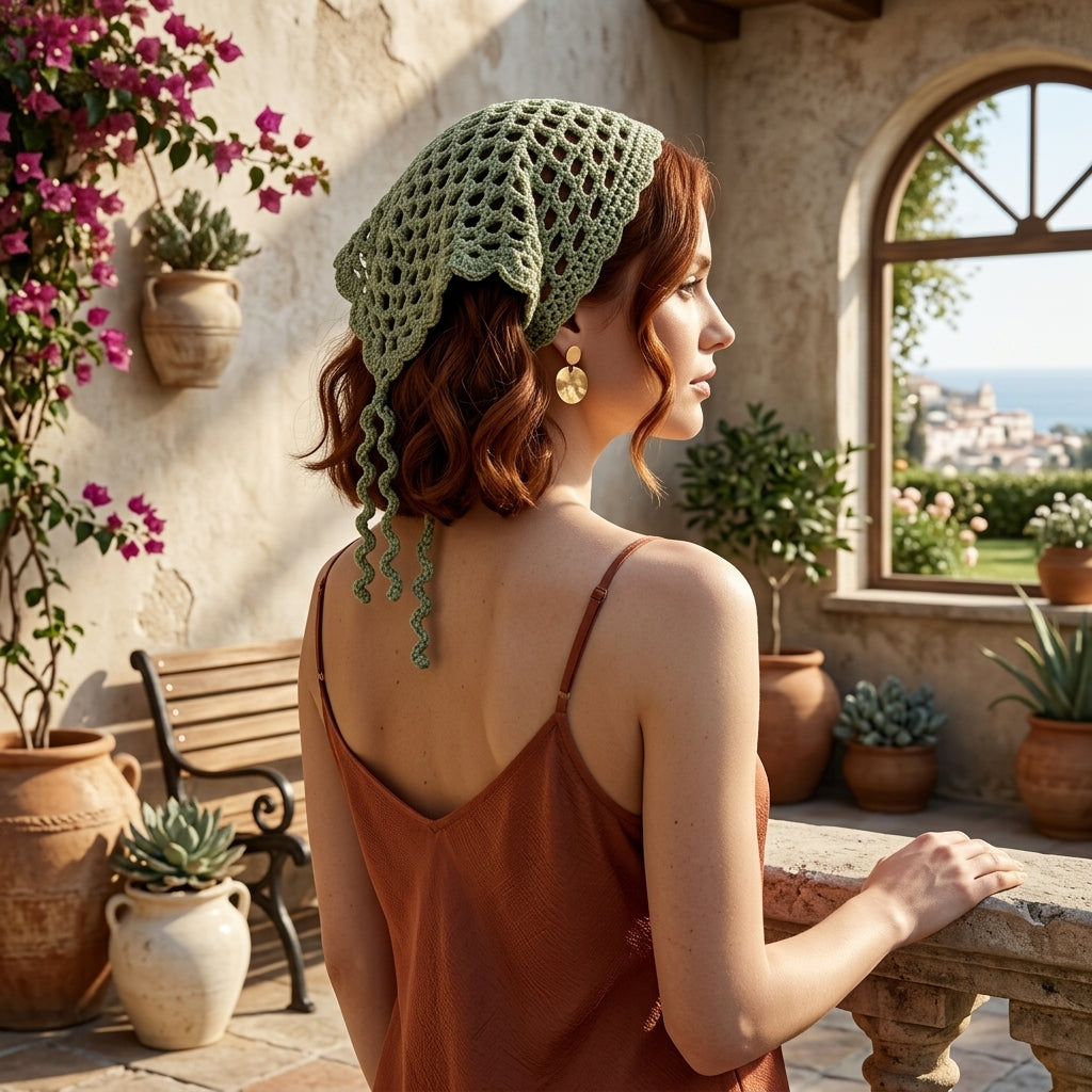 Boho Lace Waist Scarf & Head Wrap | Crochet Pattern PDF