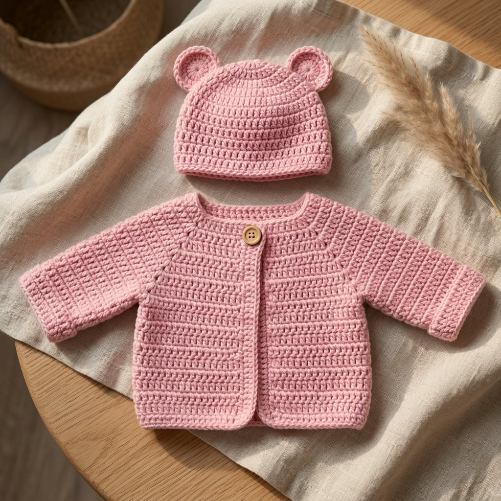 Bear Ears Baby Cardigan Bear Ears v5 | Crochet Pattern PDF