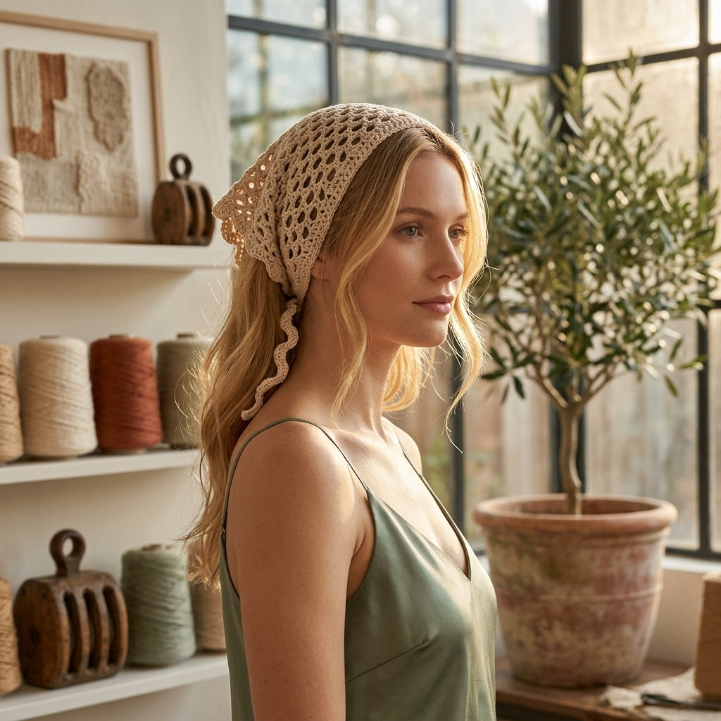 Boho Lace Waist Scarf & Head Wrap | Crochet Pattern PDF