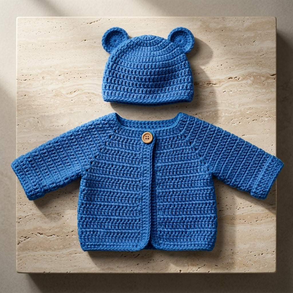 Bear Ears Baby Cardigan Bear Ears v5 | Crochet Pattern PDF