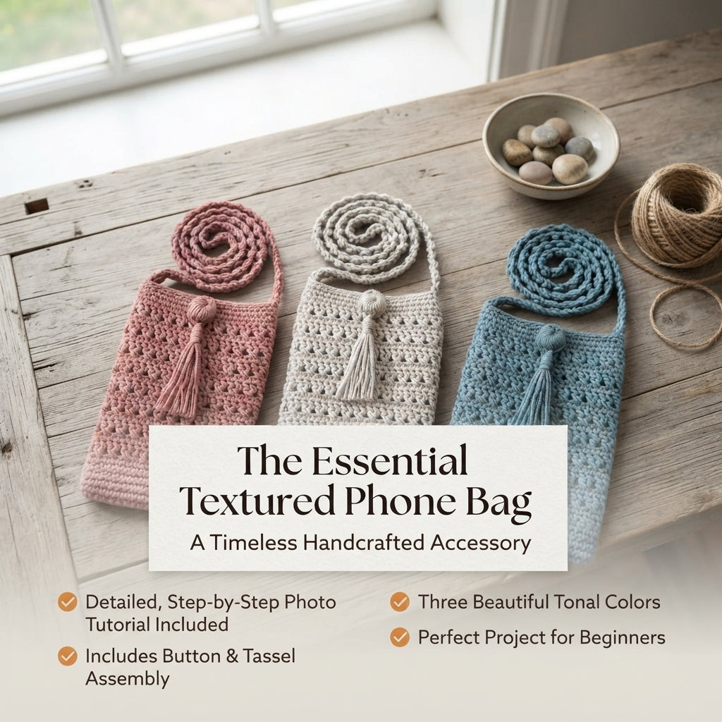 Extured Phone Phone Bag | Crochet Pattern PDF