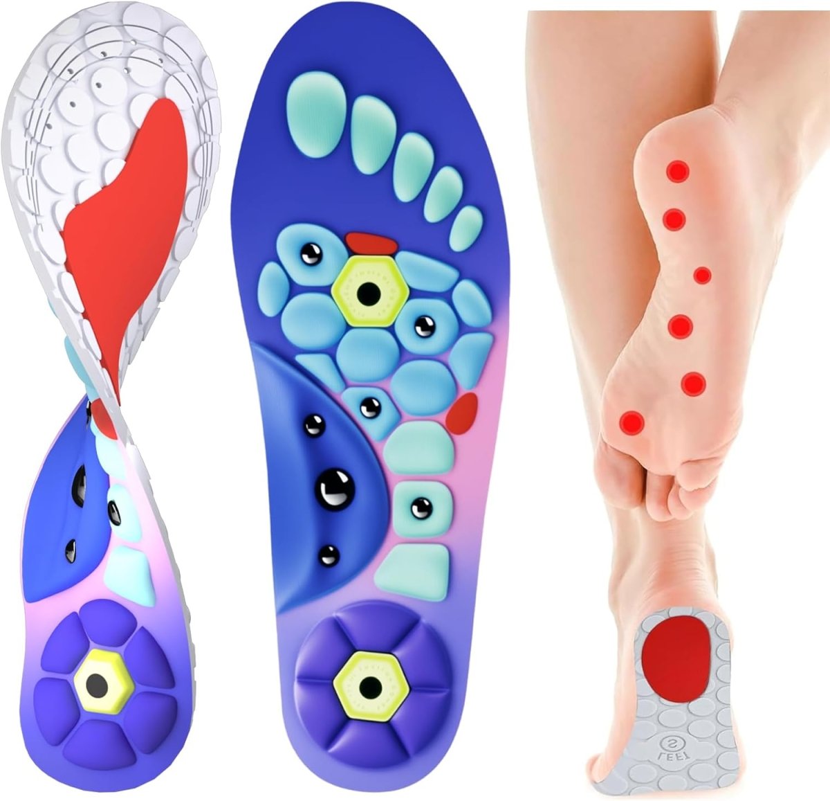 Ashira Reflexology Magnetic Insoles - Plantar Fasciitis Pain Relief